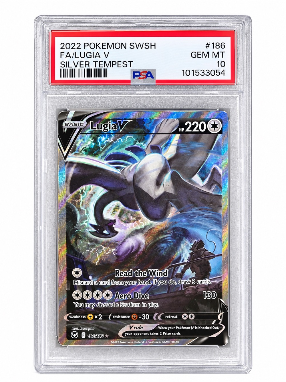 Pokemon PSA 10 2022 Lugia V Alt Full Art 186/195 Silver Tempest Card